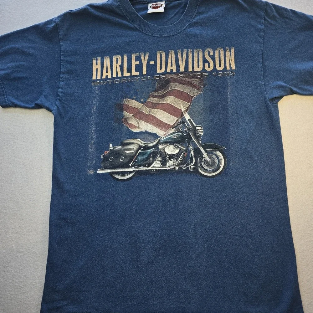 Vtg‎ 90s Harley-Davidson T-Shirt Muncie IN Benson Motorcycles Hanes Beefy-T M